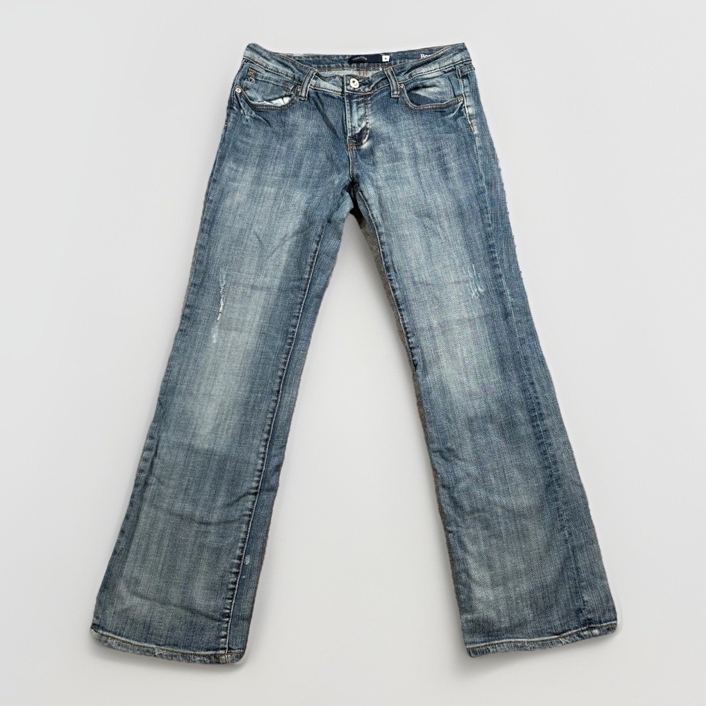 Vigoss Bootcut Jeans Womens 9‎ Blue Low Rise Flap Pocket Distressed P8008J